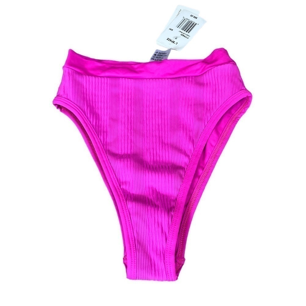 NWT Revolve L*space Small Ribbed Frenchi Bikini Bitsy Bottom pink